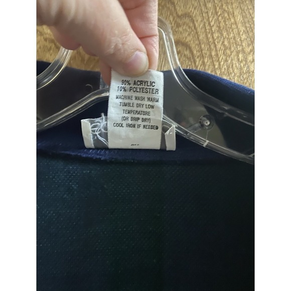 Vintage Eccotoo Navy Green Plaid Button Up Cardigan Collared Gold Buttons 1X - Picture 4 of 16